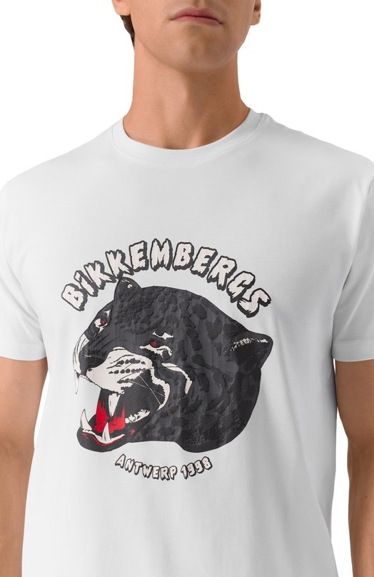 Хлопковая футболка Dirk Bikkembergs BMT1210 Белый  BMT1210 Фото 5