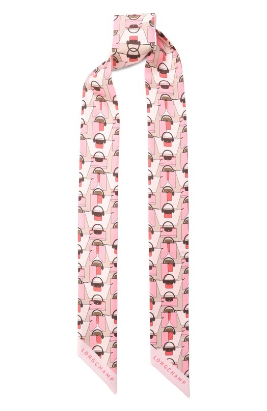 Шелковый шарф-твилли Longchamp 51010GS0/GS0 Розовый 51010GS0/GS0