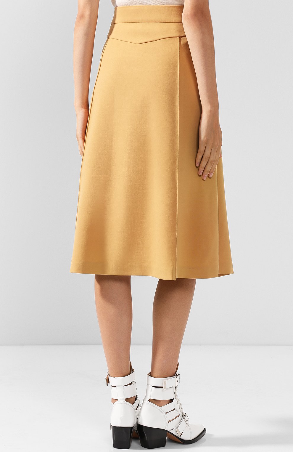 Однотонная юбка-миди из шерсти CHLOÉ, арт. CHC18AJU25062, фото 4