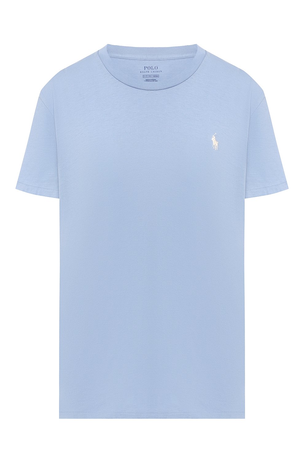 Хлопковая футболка POLO RALPH LAUREN синего цвета по цене 4995 руб., арт. 211706305, фото 1 Хлопковая футболка POLO RALPH LAUREN, арт. 211706305, фото 1