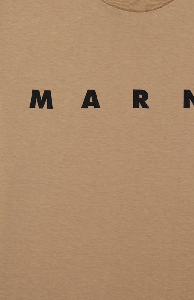 Хлопковая футболка MARNI бежевого цвета по цене 10650 руб., арт. M002MV/M00RF, фото 3 Хлопковая футболка MARNI, арт. M002MV/M00RF, фото 3