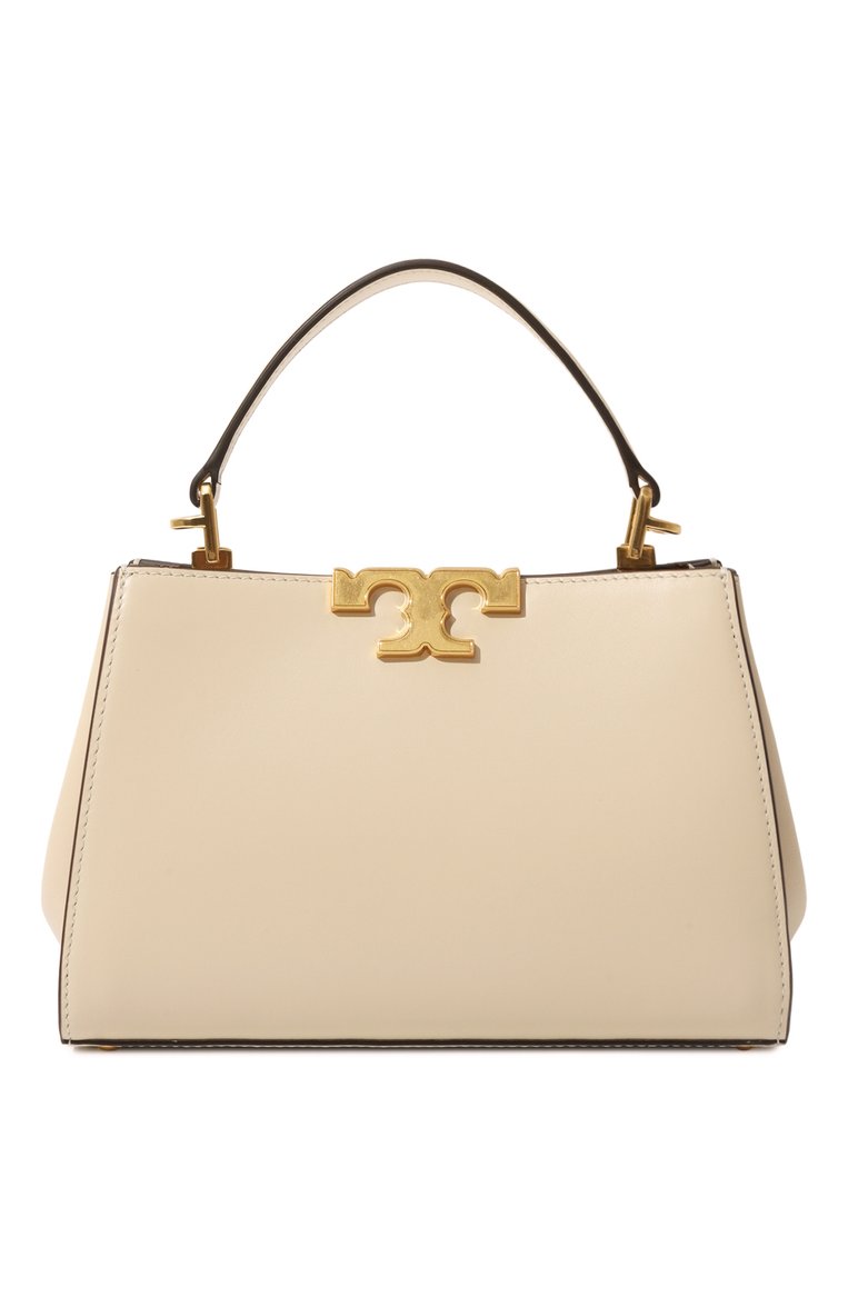 Женская сумка eleanor mini TORY BURCH кремвого цвета, арт. 159379 | Фото 1 (Драгоценные камни: Проставлено; Размер: mini; Материал: Натуральная кожа; Материал сплава: Проставлено; Ремень/цепочка: На ремешке)