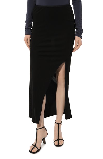 Юбка из вискозы HELMUT LANG черного цвета по цене 42250 руб., арт. M10HW305, фото 3 Юбка из вискозы HELMUT LANG, арт. M10HW305, фото 3