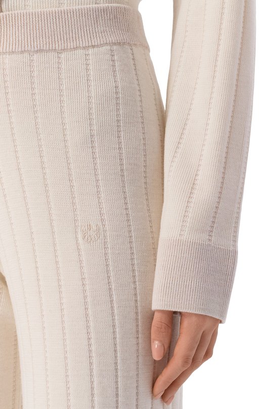 Шерстяные брюки Yuzefi R0WAN-TUCK STITCH TR0USERS/KNIT Кремовый  R0WAN-TUCK STITCH TR0USERS/KNIT Фото 5