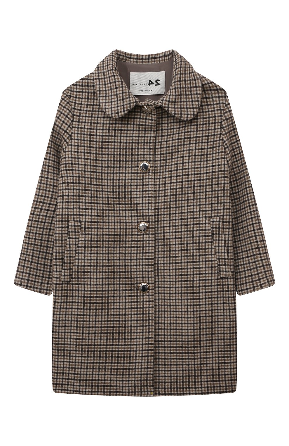 Шерстяное пальто MANZONI24 светло-коричневого цвета по цене 95500 руб., арт. 23MB1247-MCKF, фото 1 Шерстяное пальто MANZONI24, арт. 23MB1247-MCKF, фото 1