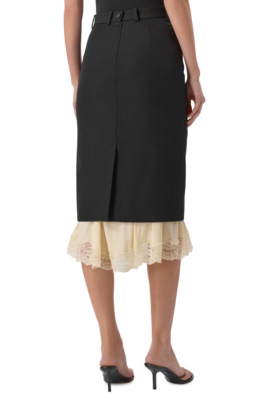 Шерстяная юбка Balenciaga 790575/TMT32 Чёрный  790575/TMT32 Фото 4