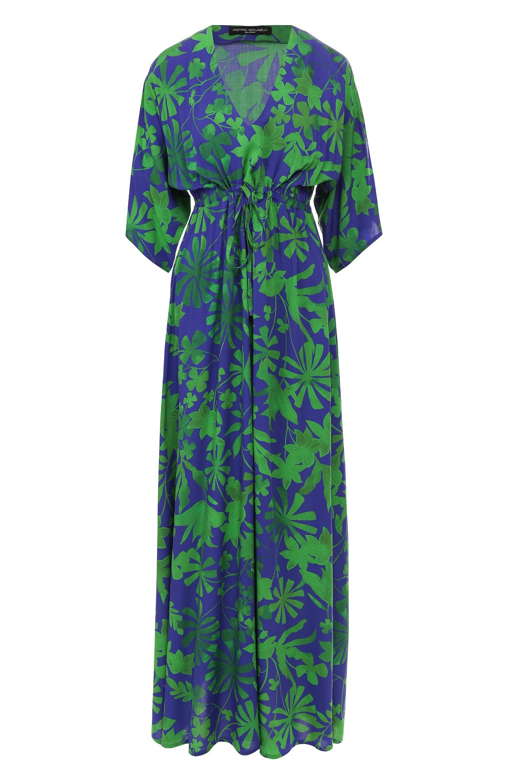 Платье с принтом PIETRO BRUNELLI зеленого цвета по цене 29100 руб., арт. AS1512/VI0058, фото 1 Платье с принтом PIETRO BRUNELLI, арт. AS1512/VI0058, фото 1