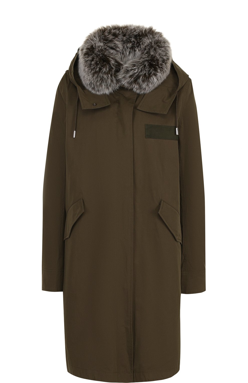 Хлопковая парка свободного кроя с меховой отделкой YS ARMY PARIS, арт. 8EFM01094F24W, фото 1