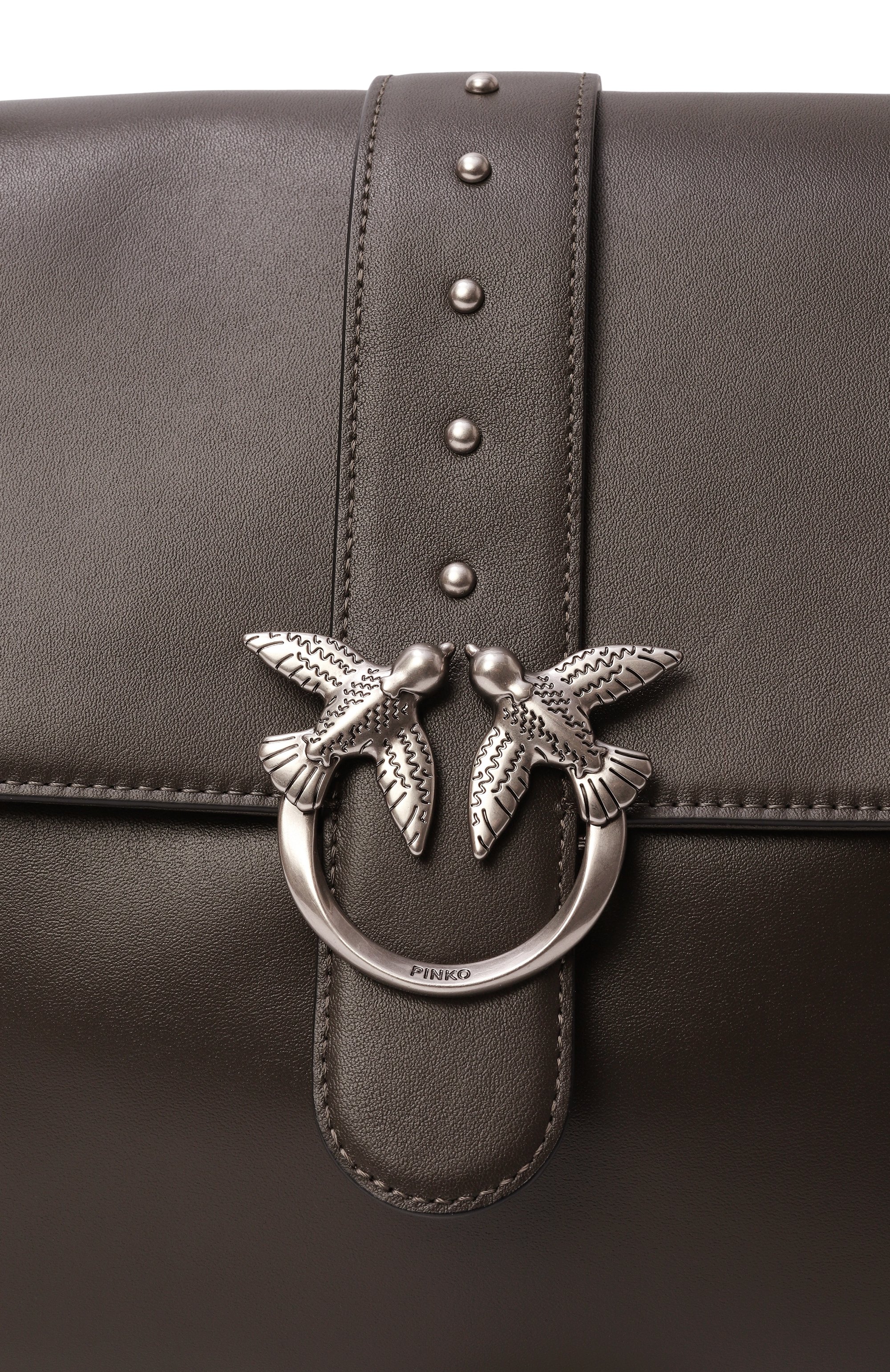 Сумка love one extra slouchy PINKO темно-коричневого цвета по цене 53500 руб., арт. 105067/A0Q0, фото 6 Сумка love one extra slouchy PINKO, арт. 105067/A0Q0, фото 6