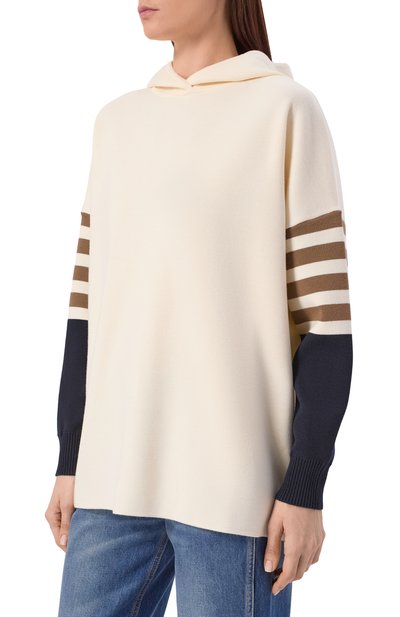 Шерстяное худи MAX MARA кремового цвета по цене 75000 руб., арт. MXMAPPIA, фото 3 Шерстяное худи MAX MARA, арт. MXMAPPIA, фото 3