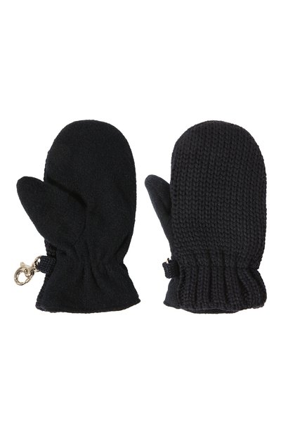 Шерстяные варежки IL TRENINO темно-синего цвета по цене 8290 руб., арт. CL 4062/VB, фото 2 Шерстяные варежки IL TRENINO, арт. CL 4062/VB, фото 2