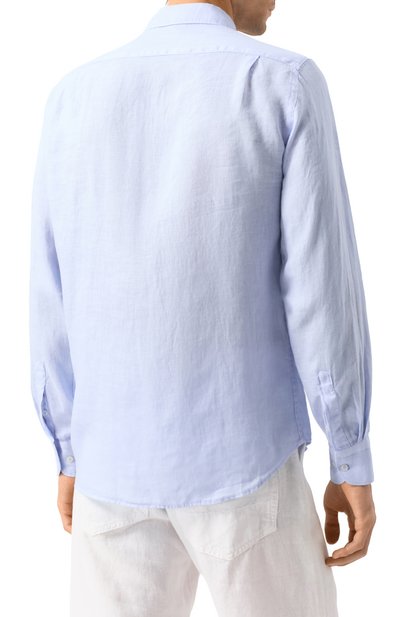 Льняная рубашка PAUL&SHARK светло-голубого цвета по цене 33350 руб., арт. 25413180CF, фото 4 Льняная рубашка PAUL&SHARK, арт. 25413180CF, фото 4