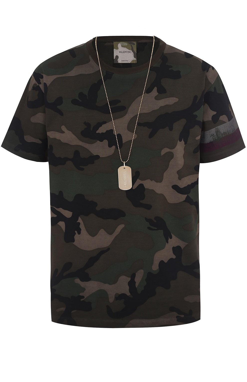 Хлопковая футболка с камуфляжным принтом VALENTINO, арт. MV0MG07U/46U, фото 1