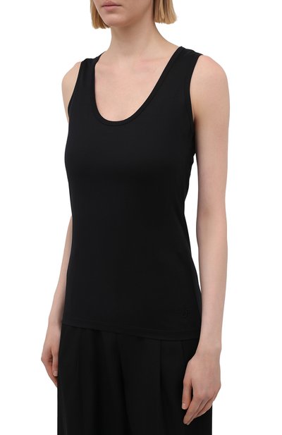Хлопковый топ JIL SANDER черного цвета по цене 20500 руб., арт. JPPS705505-WS257108, фото 3 Хлопковый топ JIL SANDER, арт. JPPS705505-WS257108, фото 3