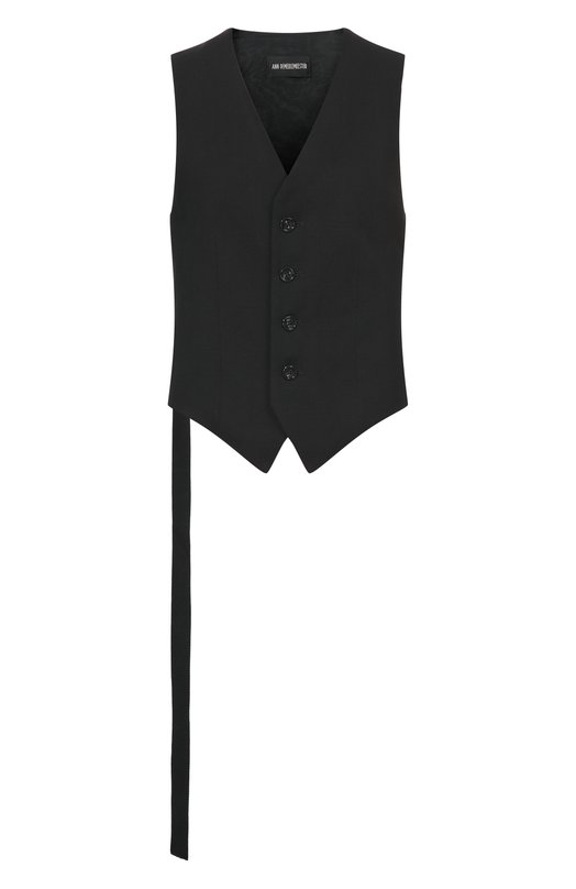 Хлопковый жилет Ann Demeulemeester B0013555/FA718 Чёрный B0013555/FA718