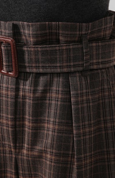 Шерстяные брюки BRUNELLO CUCINELLI коричневого цвета по цене 188500 руб., арт. MA143P7022, фото 5 Шерстяные брюки BRUNELLO CUCINELLI, арт. MA143P7022, фото 5