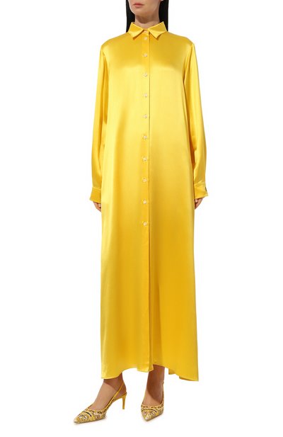 Шелковая туника DOLCE & GABBANA желтого цвета по цене 282500 руб., арт. F6DJPT/FU1NG, фото 3 Шелковая туника DOLCE & GABBANA, арт. F6DJPT/FU1NG, фото 3