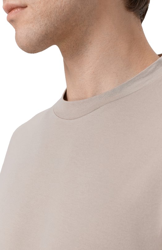 Хлопковая футболка Brioni UJSY0L/0D620 Бежевый  UJSY0L/0D620 Фото 5