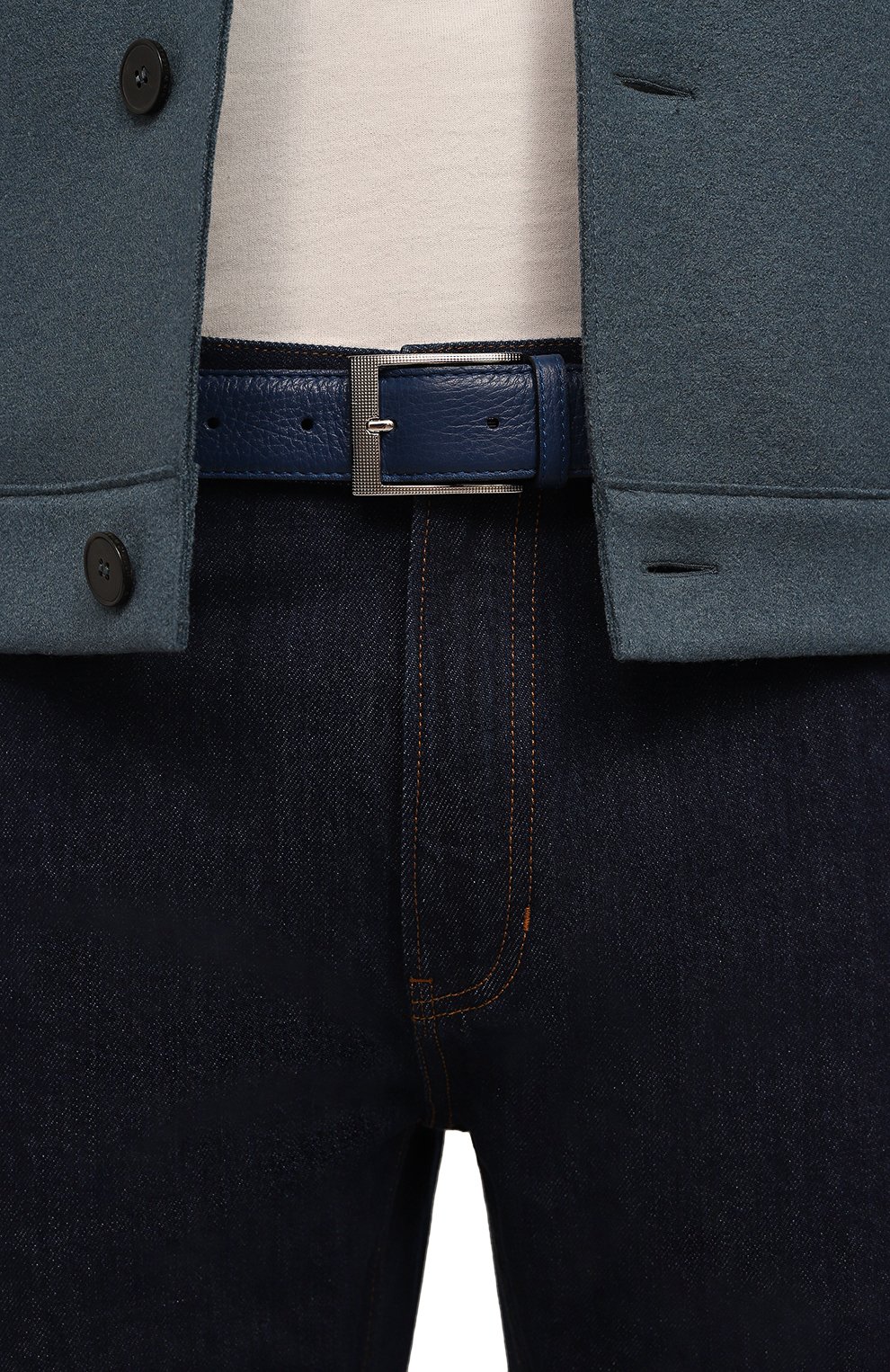 Кожаный ремень ARTIOLI темно-синего цвета по цене 57900 руб., арт. P321/35/S0FT KID, фото 2 Кожаный ремень ARTIOLI, арт. P321/35/S0FT KID, фото 2