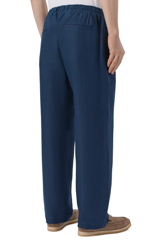 Льняные брюки Kiton UPKN088K0708H Синий  UPKN088K0708H Фото 4