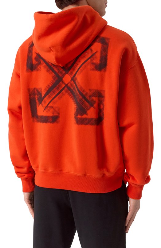 Хлопковое худи Off-White 0MBB085S25FLE00L Оранжевый  0MBB085S25FLE00L Фото 4