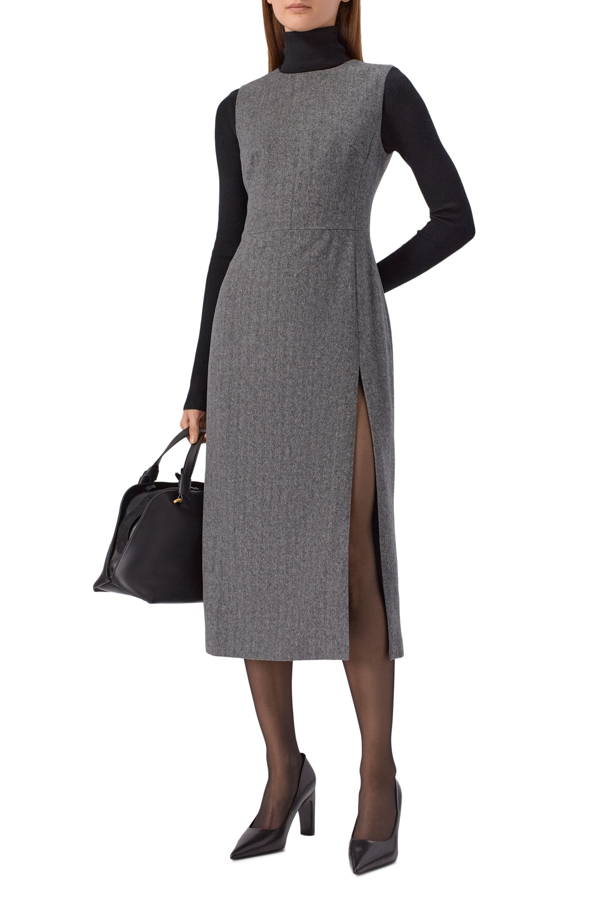 Платье из шерсти и кашемира 12 STOREEZ серого цвета по цене 37000 руб., арт. 127468, фото 2 Платье из шерсти и кашемира 12 STOREEZ, арт. 127468, фото 2