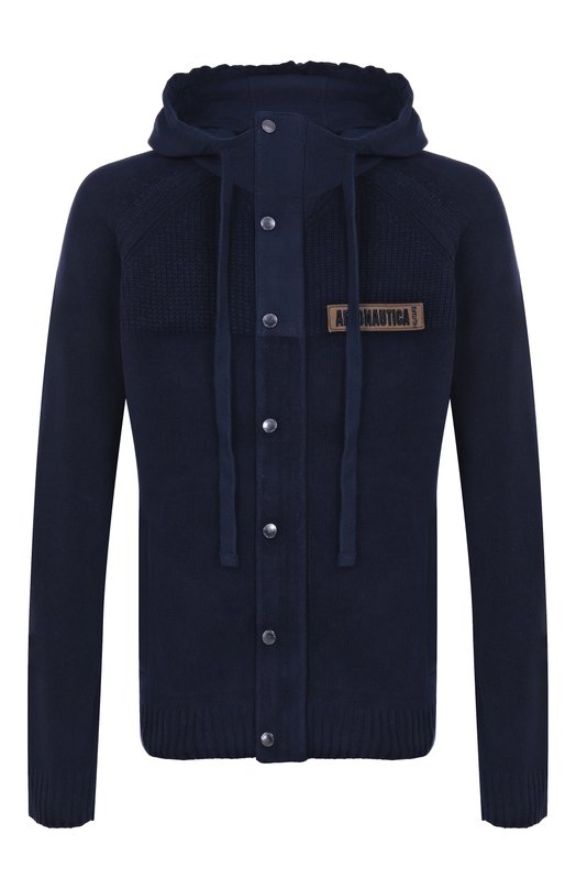 Хлопковый кардиган Aeronautica Militare MA1575UL00539 Синий MA1575UL00539