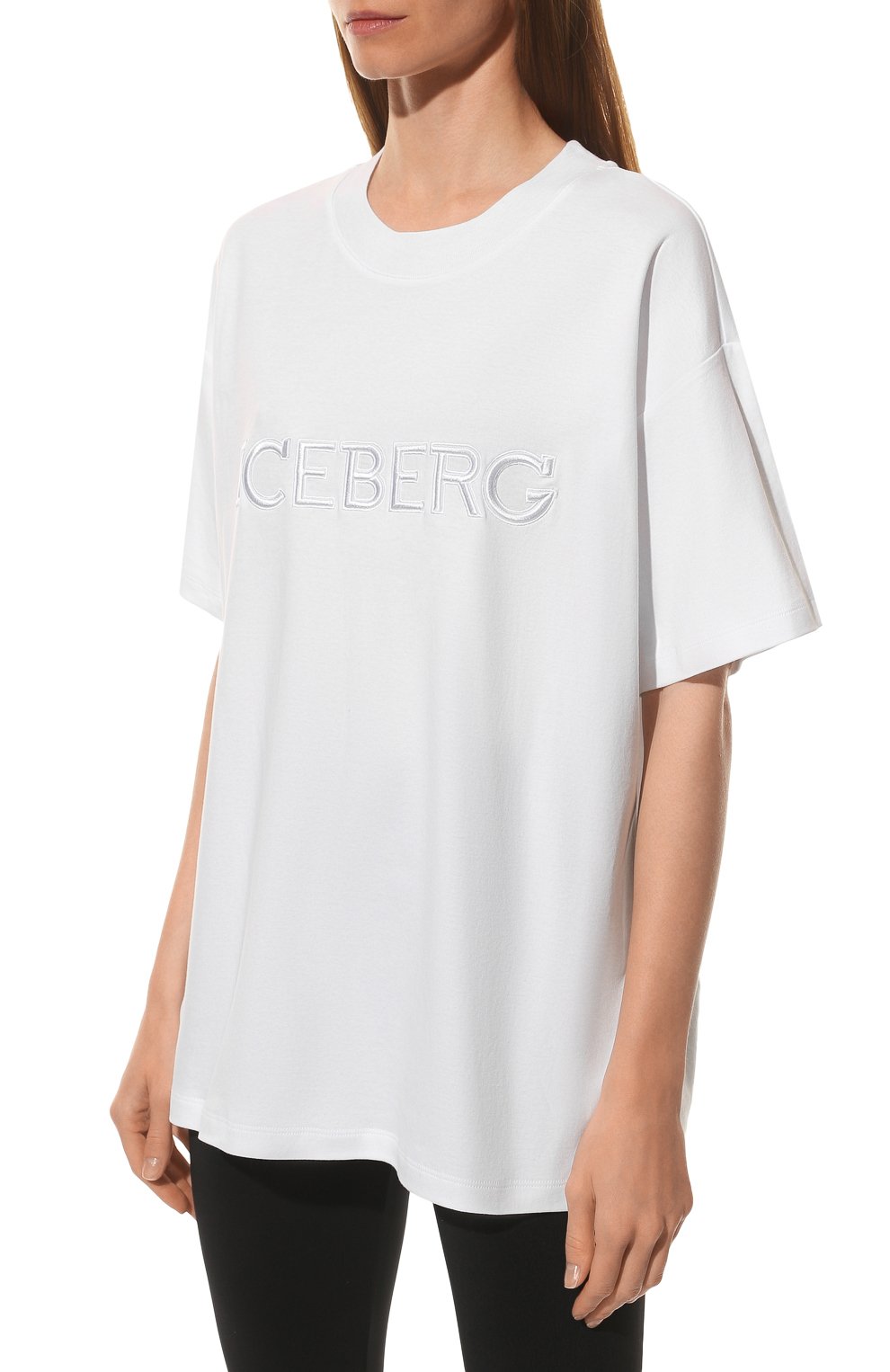 Хлопковая футболка ICEBERG белого цвета по цене 19450 руб., арт. 22E I2P0/F5A1/6307, фото 3 Хлопковая футболка ICEBERG, арт. 22E I2P0/F5A1/6307, фото 3