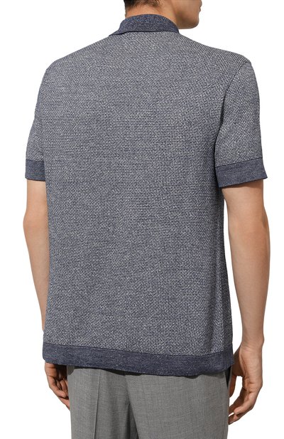Поло из хлопка и льна ZEGNA, арт. UD372A7/D727, фото 4
