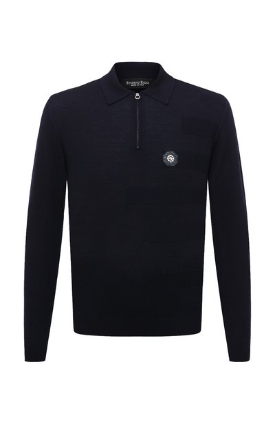 Мужская шерстяное поло с отделкой из кожи аллигатора STEFANO RICCI, арт. KE06000AZ1/E23301/ALMIS