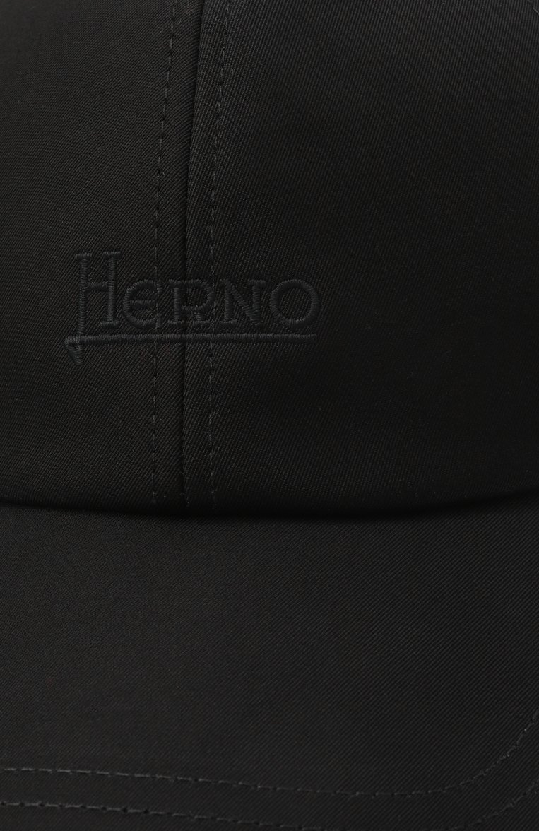 Женская хлопковая бейсболка HERNO черного цвета, арт. BER00052D/13218Z | Фото 4 (Нос: Не проставлено; Материал: Хлопок, Текстиль)