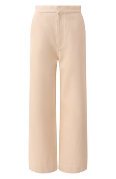 Женские джинсы JIL SANDER кремового цвета, арт. J02KA0267/J45257 | Фото 1 (Драгоценные камни: Проставлено; Длина (брюки, джинсы): Стандартные; Материал внешний: Хлопок, Деним; Материал сплава: Проставлено; Стили: Кэжуэл; Силуэт Ж (брюки и джинсы): Прямые; Кросс-КТ: Деним)
