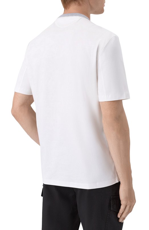 Хлопковая футболка Brunello Cucinelli M0B131001G Белый  M0B131001G Фото 4