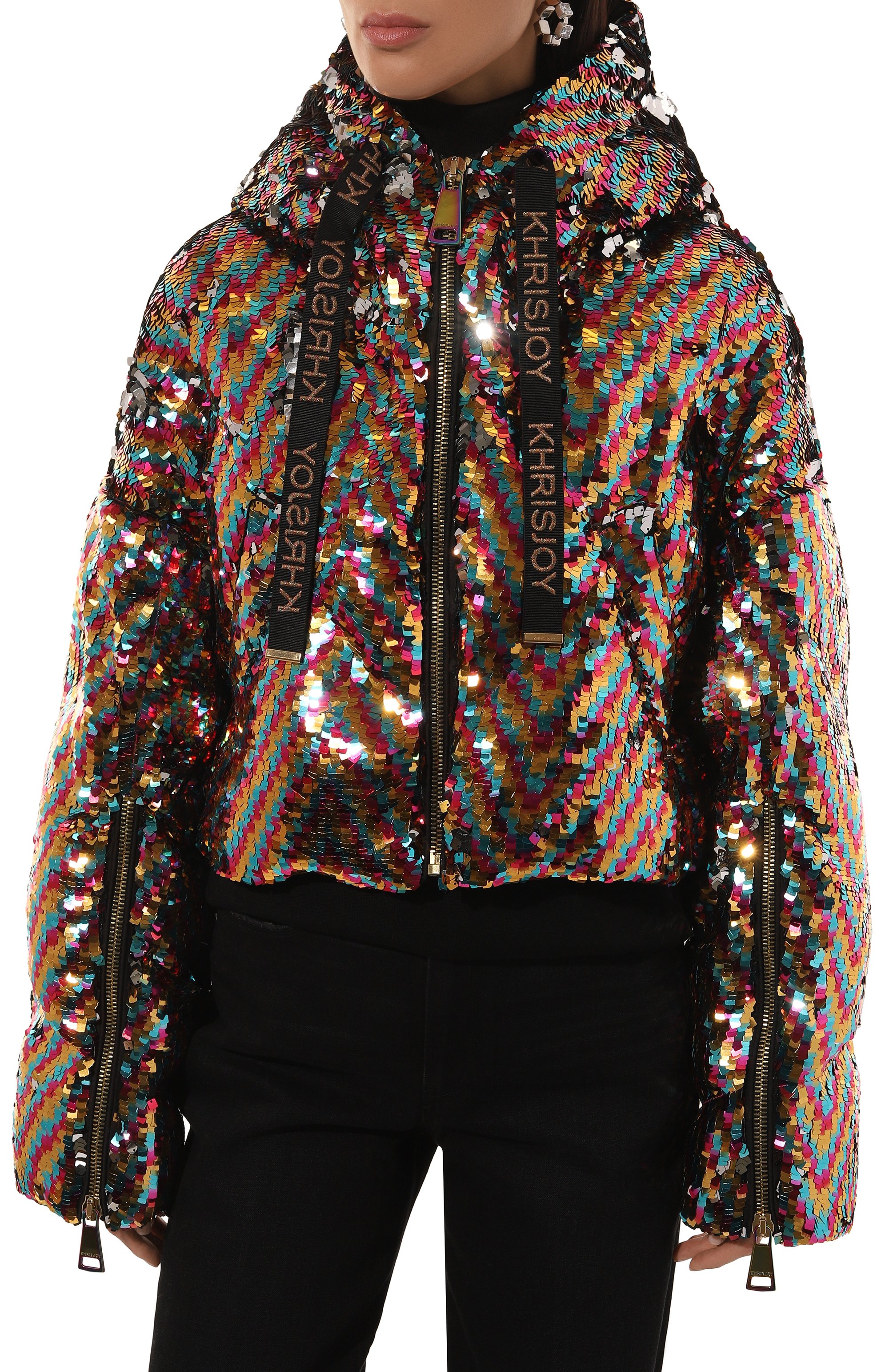 Пуховик с отделкой пайетками KHRISJOY, арт. KWF24R0604/PS0001, фото 3