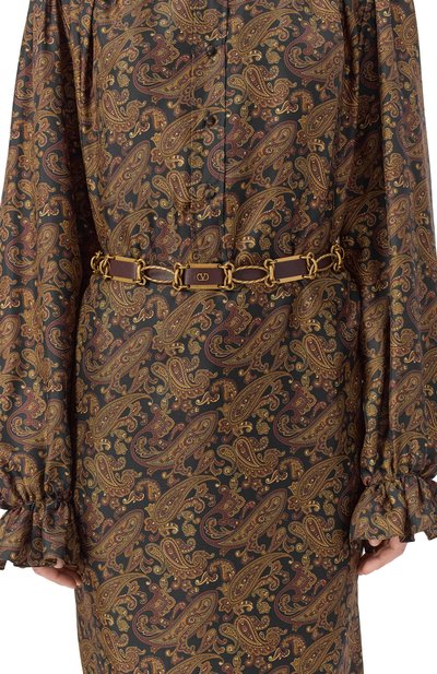 Комбинированный пояс VALENTINO темно-коричневого цвета по цене 171500 руб., арт. 7W2T0SR4/FGF, фото 2 Комбинированный пояс VALENTINO, арт. 7W2T0SR4/FGF, фото 2