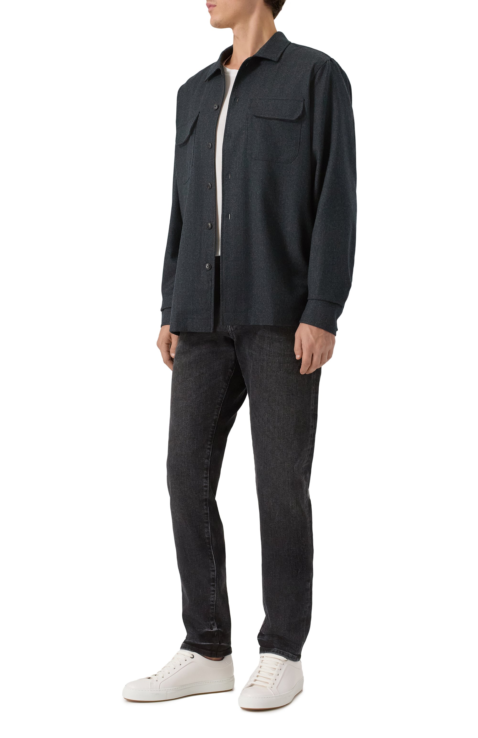 Шерстяная рубашка CAPOBIANCO темно-серого цвета по цене 67550 руб., арт. 19M501.FL00., фото 2 Шерстяная рубашка CAPOBIANCO, арт. 19M501.FL00., фото 2