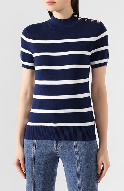 Топ из смеси шелка и вискозы POLO RALPH LAUREN темно-синего цвета по цене 21200 руб., арт. 211791047, фото 3 Топ из смеси шелка и вискозы POLO RALPH LAUREN, арт. 211791047, фото 3