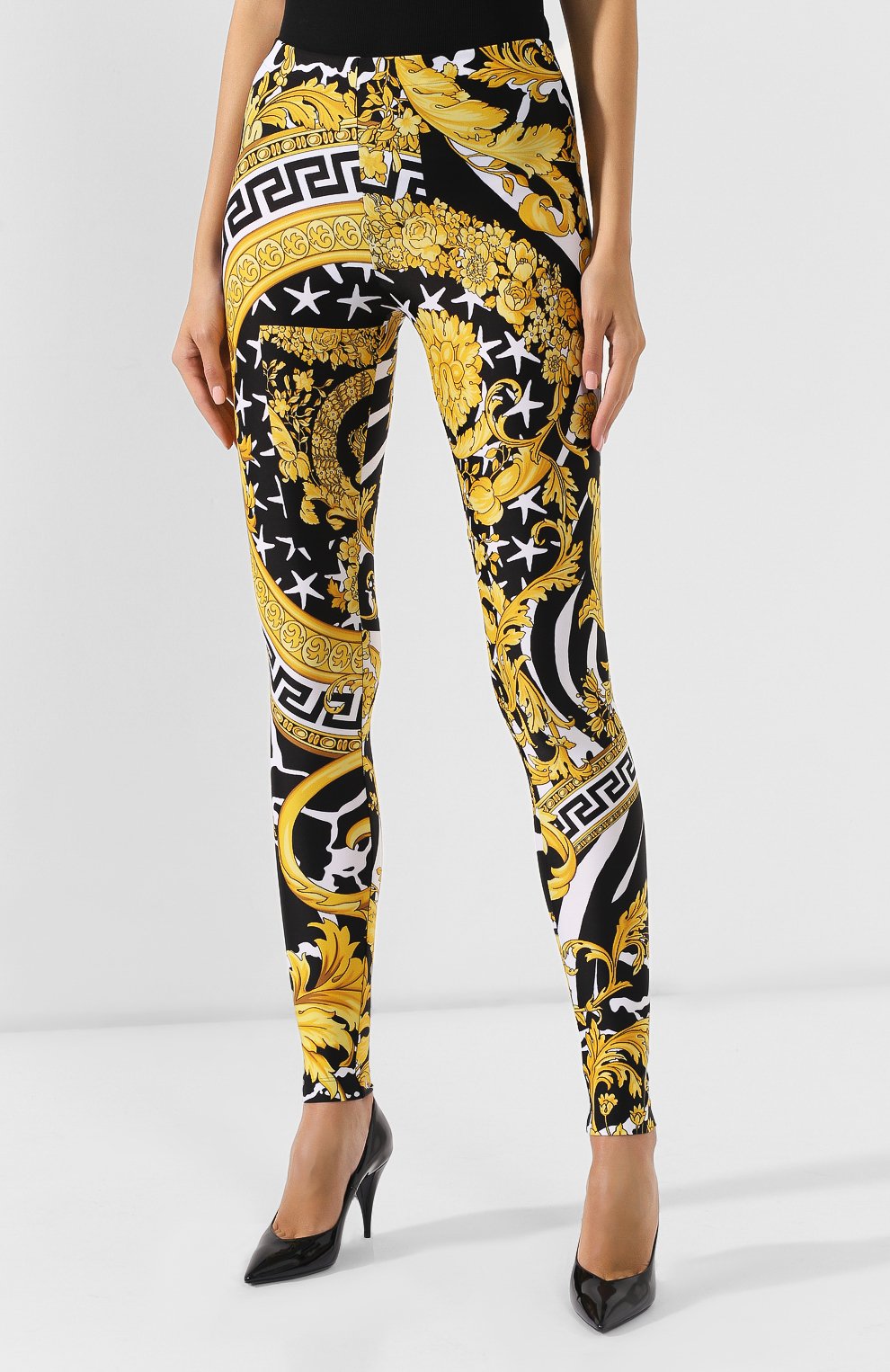 Легинсы с принтом VERSACE разноцветного цвета по цене 67250 руб., арт. A83807/A231251, фото 3 Легинсы с принтом VERSACE, арт. A83807/A231251, фото 3