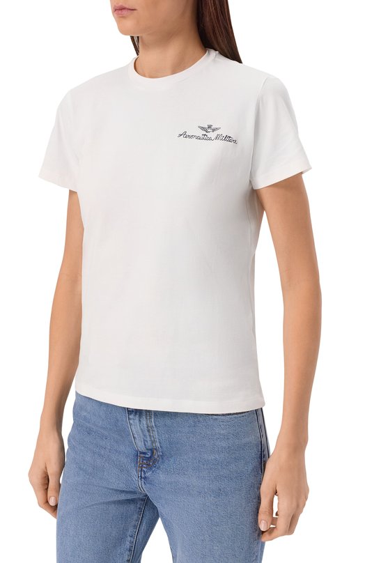 Хлопковая футболка Aeronautica Militare TS2490DJ00675 Белый  TS2490DJ00675 Фото 3