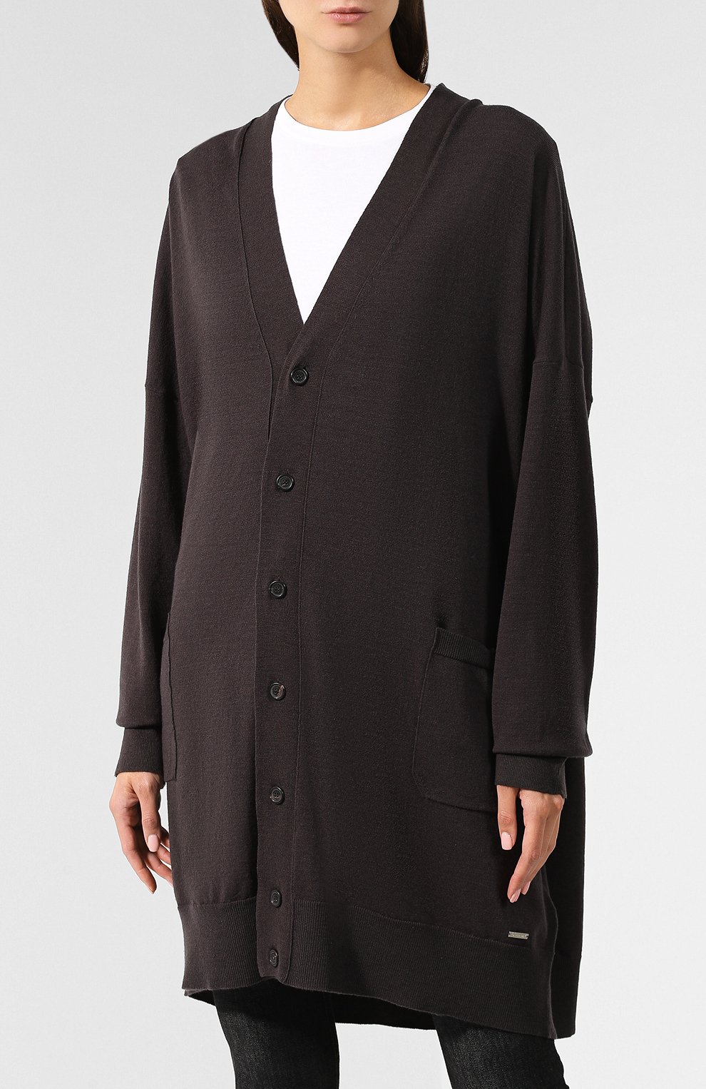 Шерстяной кардиган DSQUARED2 серого цвета по цене 99500 руб., арт. S75HA0903/S16894, фото 3 Шерстяной кардиган DSQUARED2, арт. S75HA0903/S16894, фото 3