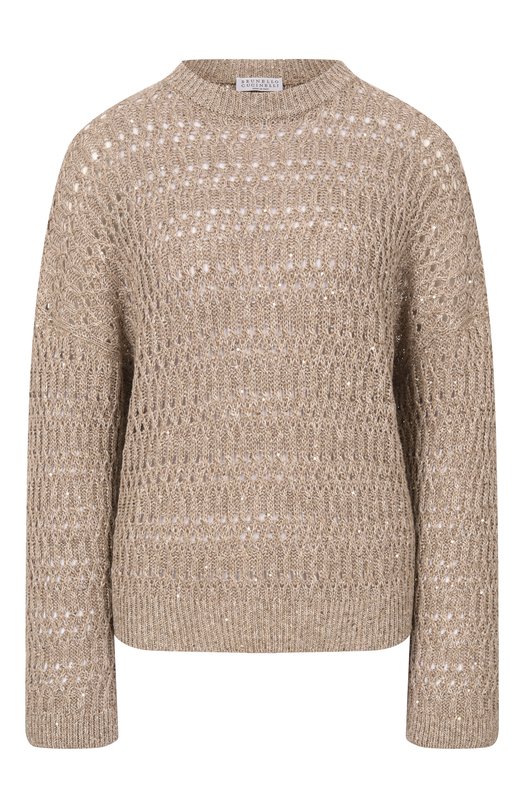 Льняной свитер Brunello Cucinelli MC0564700 Бежевый MC0564700