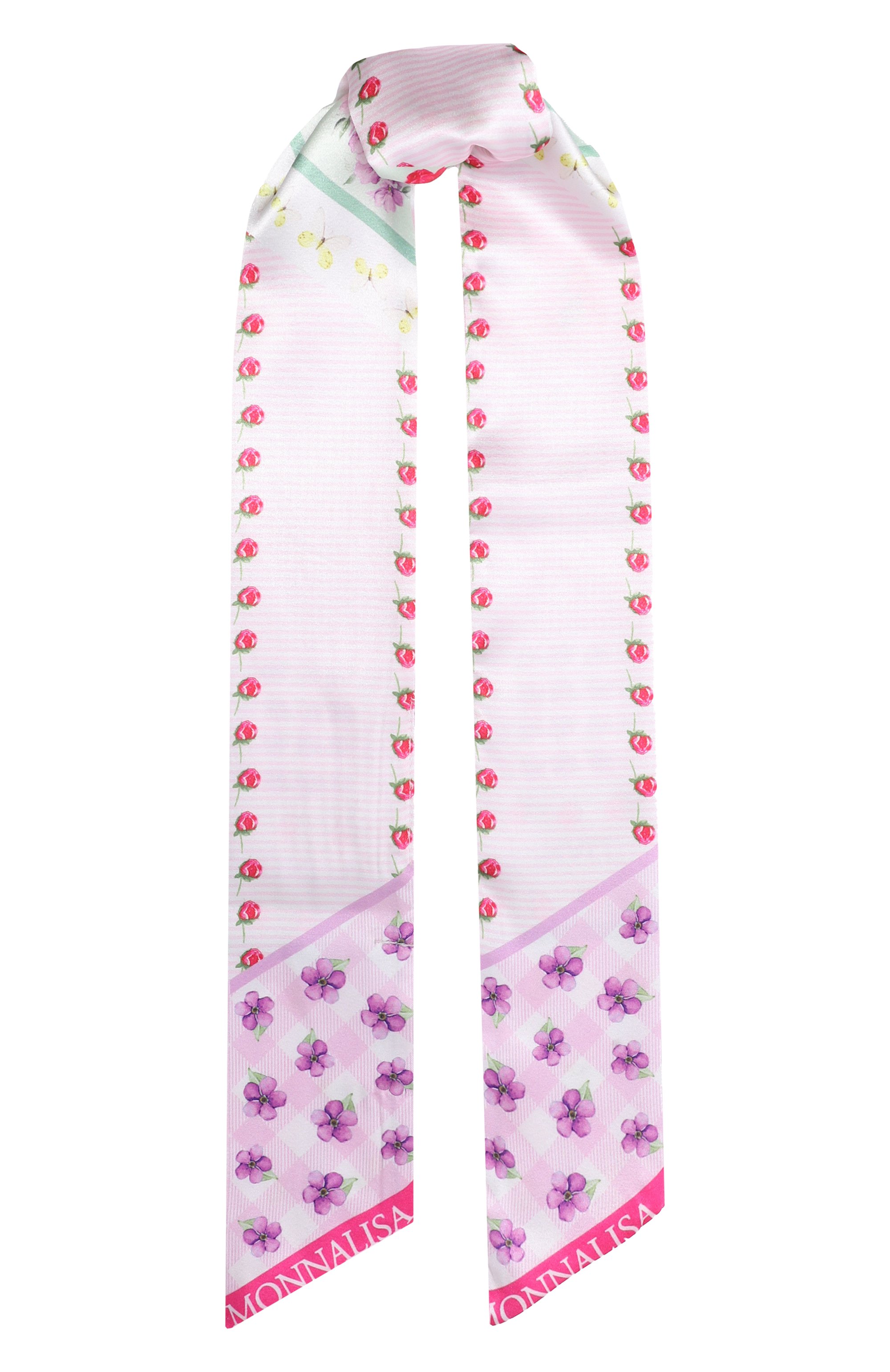 Шарф-твилли MONNALISA светло-розового цвета по цене 7895 руб., арт. 19G014, фото 1 Шарф-твилли MONNALISA, арт. 19G014, фото 1