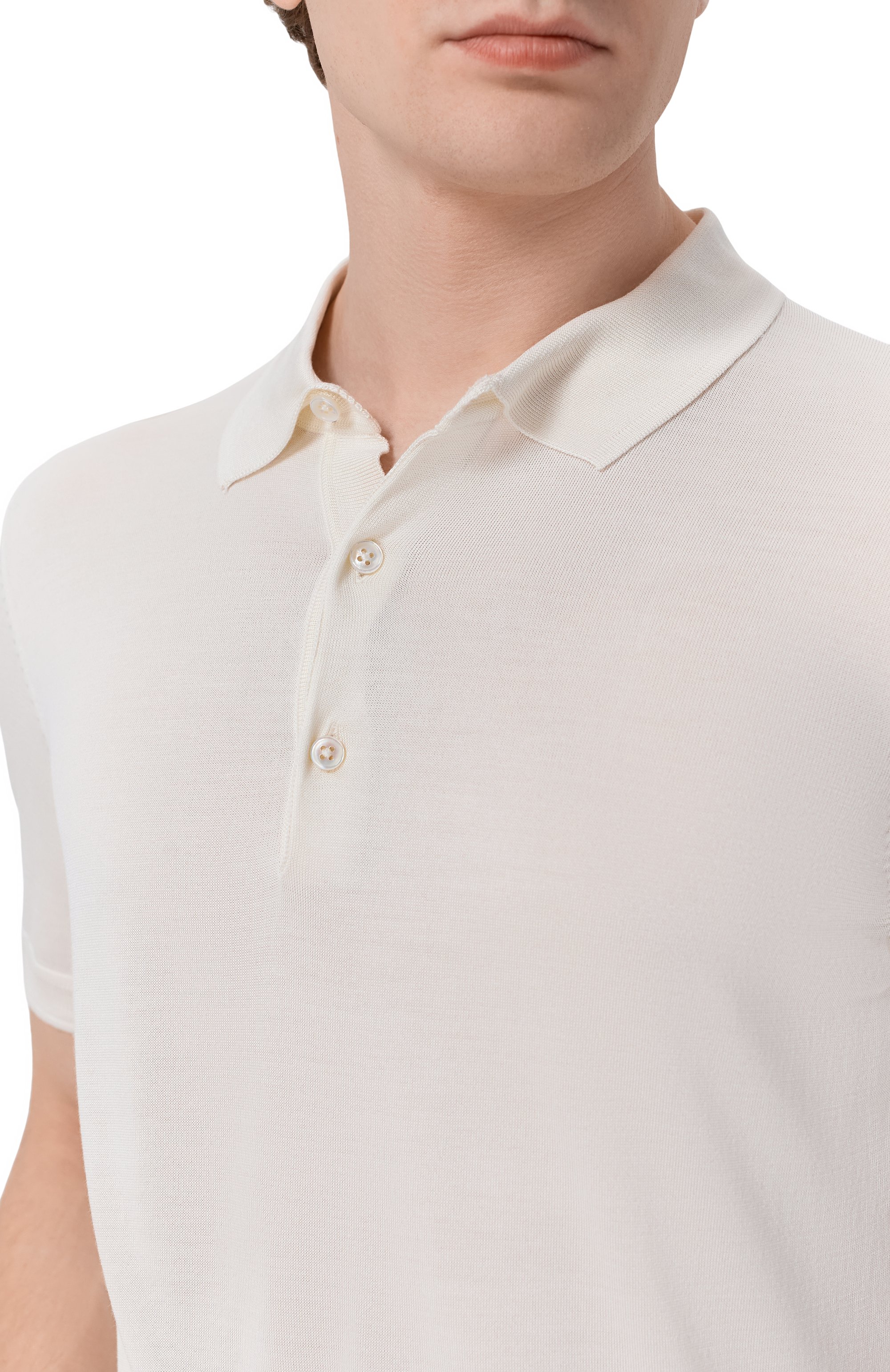 Шелковое поло BOSS CAMEL кремового цвета по цене 52950 руб., арт. 50560503, фото 5 Шелковое поло BOSS CAMEL, арт. 50560503, фото 5