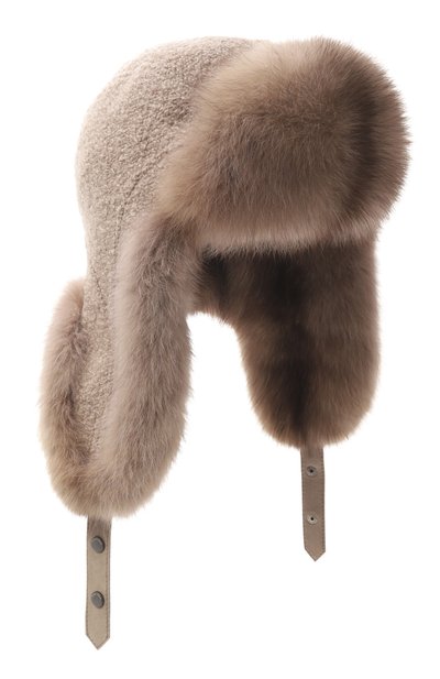 Женская меховая шапка-ушанка star из соболя BLACK SABLE, арт. BS-FHST-PB