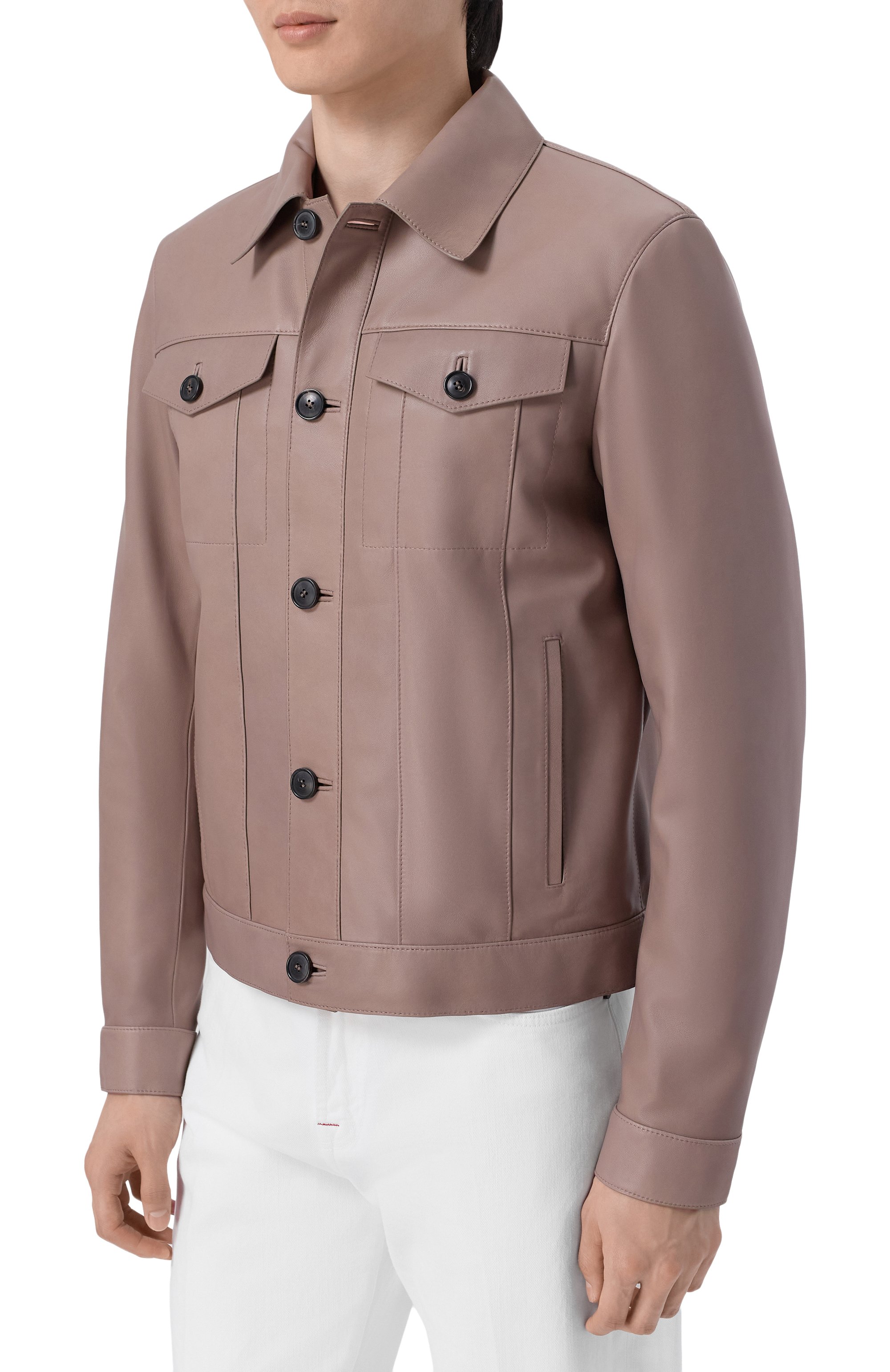 Кожаная куртка MVST темно-бежевого цвета по цене 256000 руб., арт. M26.2PM.L902/54411-NAPPA GRAND DELUX, фото 3 Кожаная куртка MVST, арт. M26.2PM.L902/54411-NAPPA GRAND DELUX, фото 3