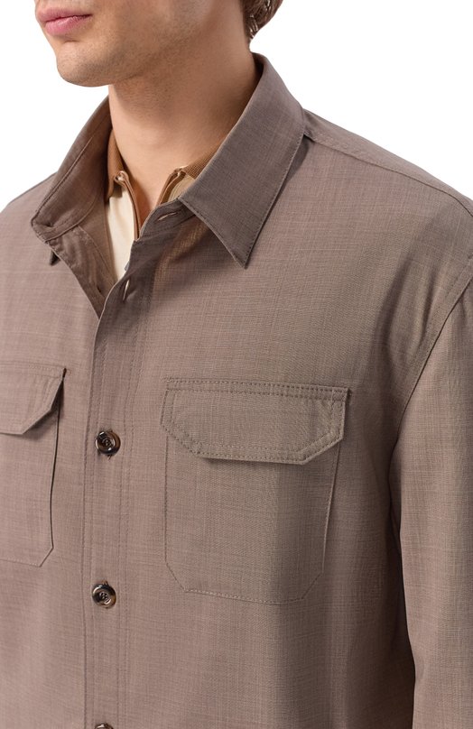 Шерстяная куртка-рубашка Richard J. Brown FRED/T830 Бежевый  FRED/T830 Фото 5