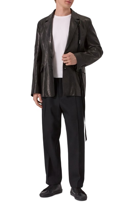 Кожаный пиджак Ann Demeulemeester B0012738/LT137 Чёрный  B0012738/LT137 Фото 2