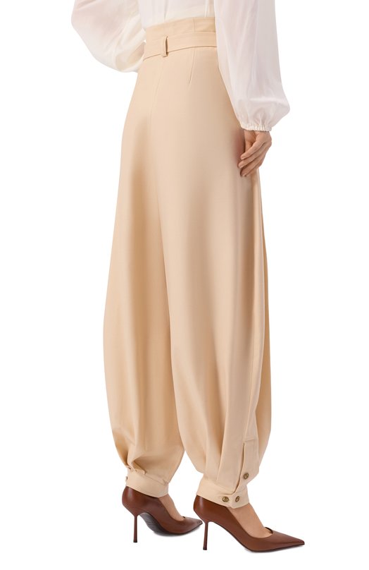 Шерстяные брюки Zimmermann 4747PF251 Кремовый  4747PF251 Фото 4