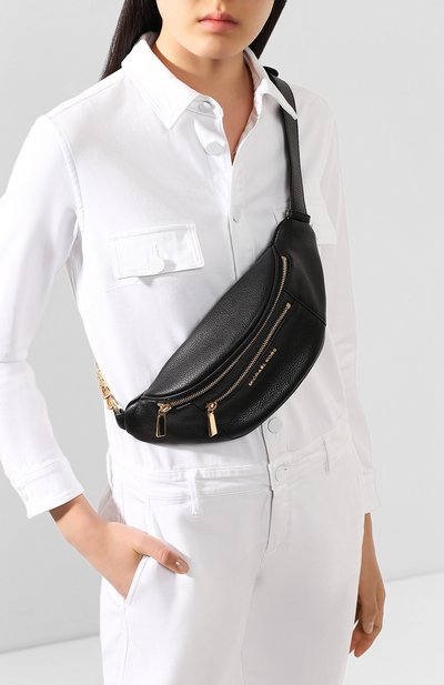 Поясная сумка mott medium MICHAEL MICHAEL KORS черного цвета по цене 35300 руб., арт. 30S9G0XN6L, фото 2 Поясная сумка mott medium MICHAEL MICHAEL KORS, арт. 30S9G0XN6L, фото 2