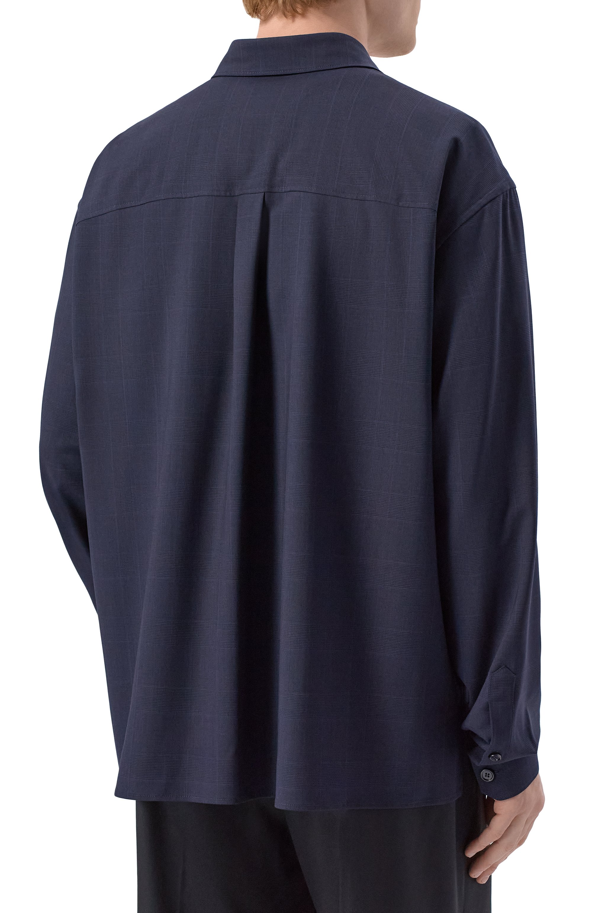 Шерстяная рубашка DOLCE & GABBANA темно-синего цвета по цене 175500 руб., арт. G50G7T/FQ2NJ, фото 4 Шерстяная рубашка DOLCE & GABBANA, арт. G50G7T/FQ2NJ, фото 4